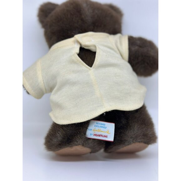 VTG Hallmark Certified Snuggle Specialist Plush Brown Teddy Bear By Heartline - Picture 5 of 6